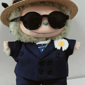 "Summer Boss" Navy Suit & Straw Hat Vacation Set