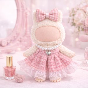 Labubu Clothes Set, Labubu Outfit for 17cm Doll, Polka Dot Skirt Suit